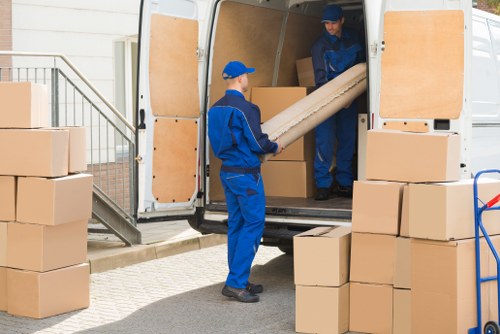 Man and Van Bermondsey truck with sorted recyclable items ready for collection