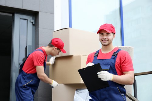 Removal van and movers preparing a house move in Bermondsey