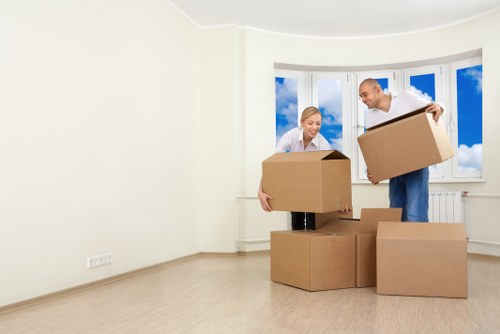 Furniture and boxes prepared for a Bermondsey relocation